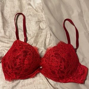 VS dream angels push up red lace bra